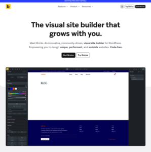 Bricks Builder homepage