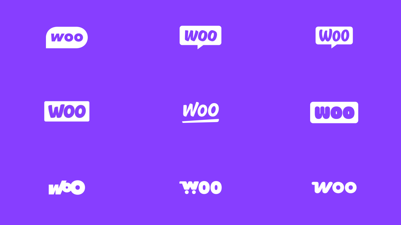 Iterations of the new Woo logo